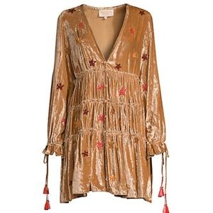 Rococo Sand Velvet Sequin Star Peasant Dress NWT Size L